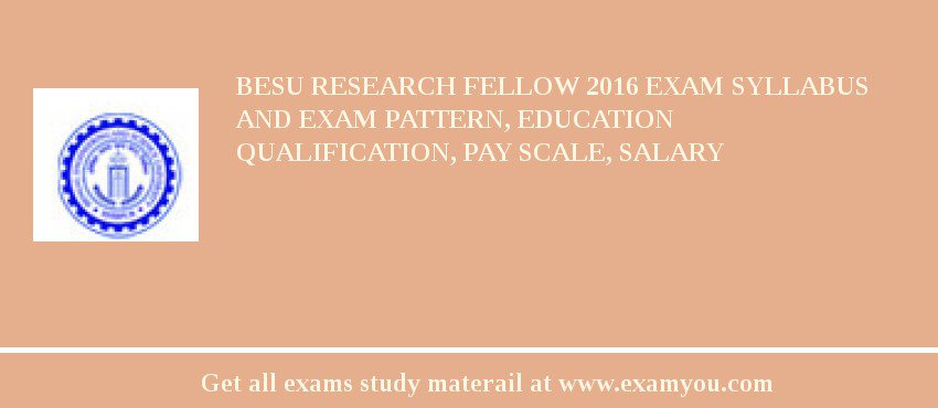 BESU Research Fellow 2018 Exam Syllabus And Exam Pattern, Education Qualification, Pay scale, Salary