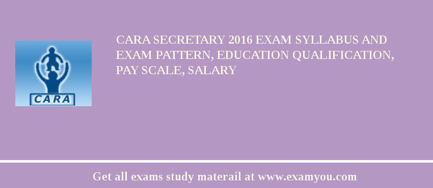 CARA Secretary 2018 Exam Syllabus And Exam Pattern, Education Qualification, Pay scale, Salary