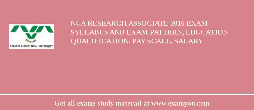 NUA Research Associate 2018 Exam Syllabus And Exam Pattern, Education Qualification, Pay scale, Salary