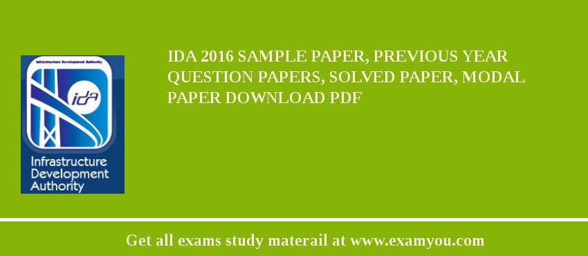 IDA 2018 Sample Paper, Previous Year Question Papers, Solved Paper, Modal Paper Download PDF