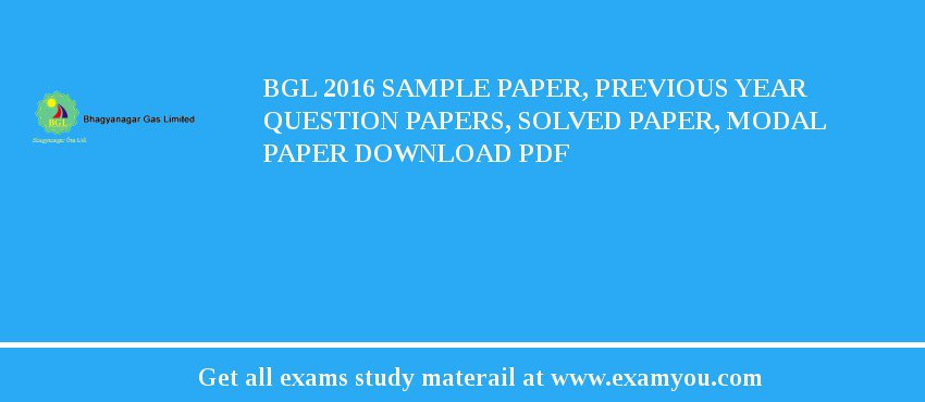 BGL 2018 Sample Paper, Previous Year Question Papers, Solved Paper, Modal Paper Download PDF