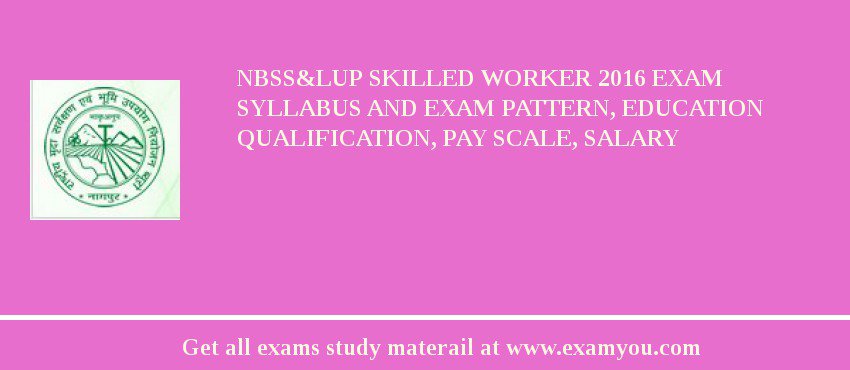 NBSS&LUP Skilled Worker 2018 Exam Syllabus And Exam Pattern, Education Qualification, Pay scale, Salary