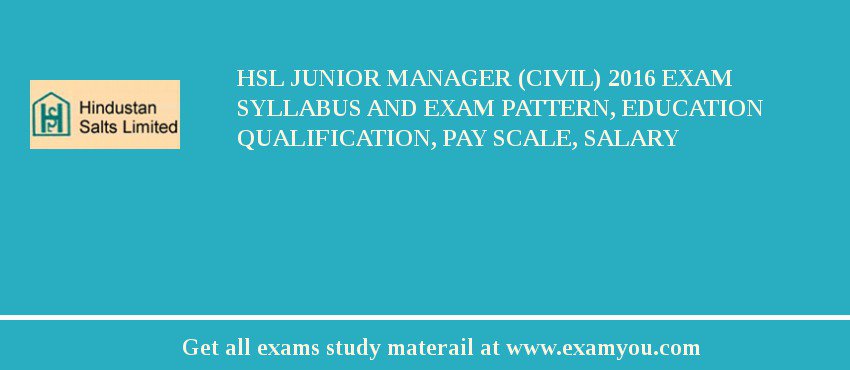 HSL Junior Manager (Civil) 2018 Exam Syllabus And Exam Pattern, Education Qualification, Pay scale, Salary