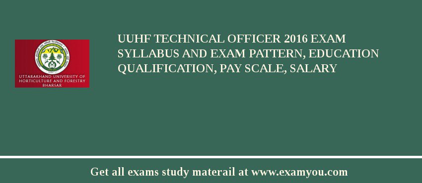 UUHF Technical Officer 2018 Exam Syllabus And Exam Pattern, Education Qualification, Pay scale, Salary