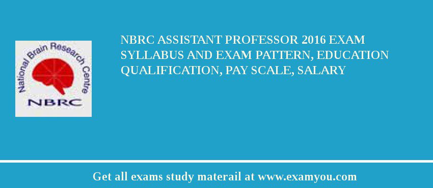 NBRC Assistant Professor 2018 Exam Syllabus And Exam Pattern, Education Qualification, Pay scale, Salary