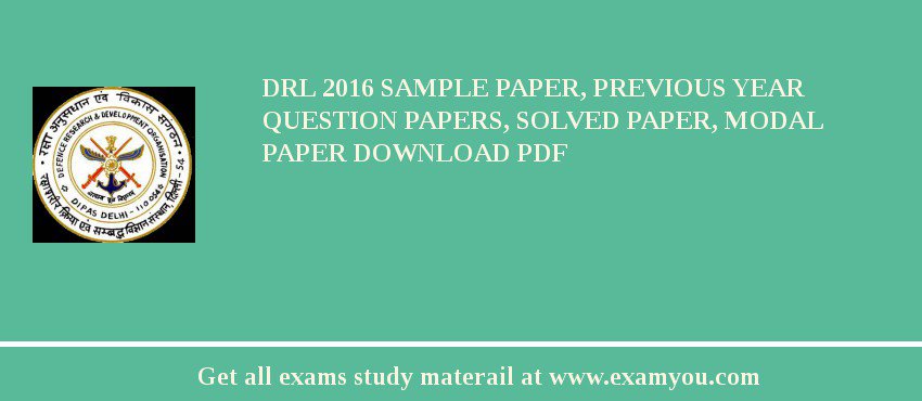 DRL 2018 Sample Paper, Previous Year Question Papers, Solved Paper, Modal Paper Download PDF