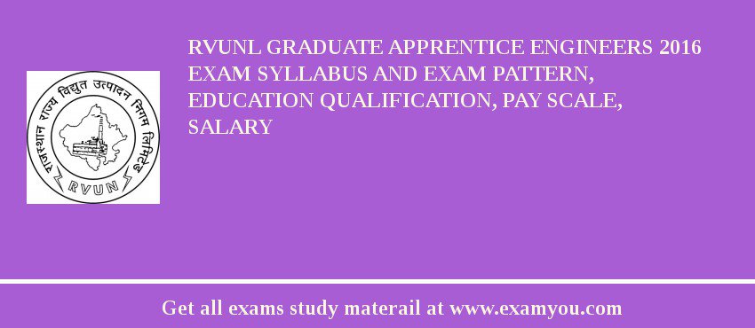 RVUNL Graduate Apprentice Engineers 2018 Exam Syllabus And Exam Pattern, Education Qualification, Pay scale, Salary