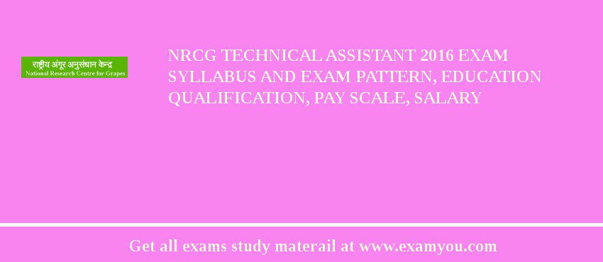 NRCG Technical Assistant 2018 Exam Syllabus And Exam Pattern, Education Qualification, Pay scale, Salary