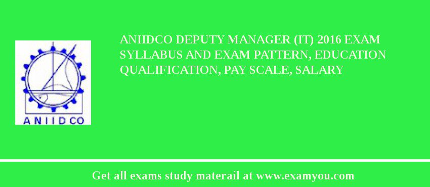 ANIIDCO Deputy Manager (IT) 2018 Exam Syllabus And Exam Pattern, Education Qualification, Pay scale, Salary
