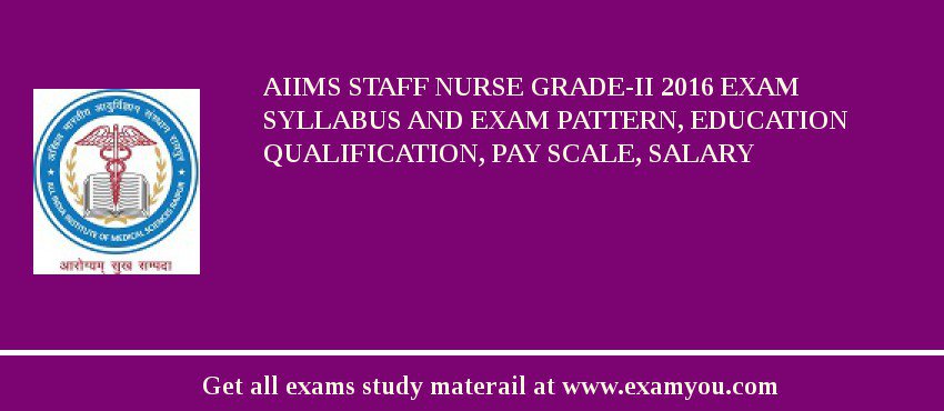 AIIMS Staff Nurse Grade-II 2018 Exam Syllabus And Exam Pattern, Education Qualification, Pay scale, Salary