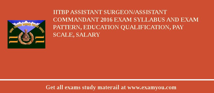 IITBP Assistant Surgeon/Assistant Commandant 2018 Exam Syllabus And Exam Pattern, Education Qualification, Pay scale, Salary