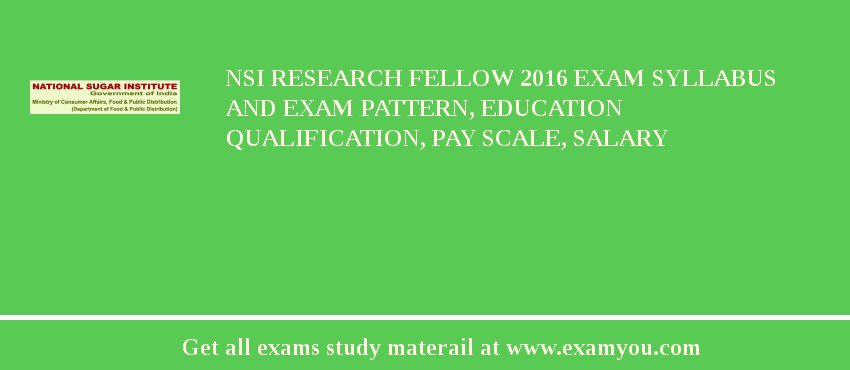 NSI Research Fellow 2018 Exam Syllabus And Exam Pattern, Education Qualification, Pay scale, Salary