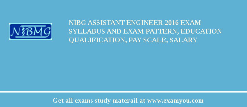 NIBG Assistant Engineer 2018 Exam Syllabus And Exam Pattern, Education Qualification, Pay scale, Salary
