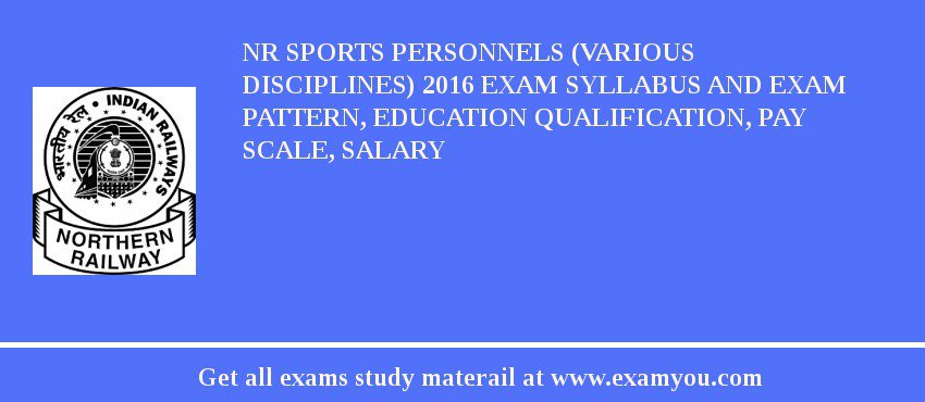 NR Sports Personnels (Various Disciplines) 2018 Exam Syllabus And Exam Pattern, Education Qualification, Pay scale, Salary