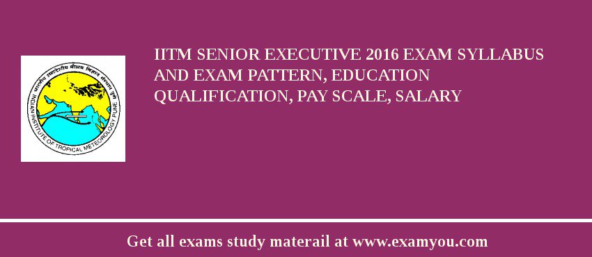IITM Senior Executive 2018 Exam Syllabus And Exam Pattern, Education Qualification, Pay scale, Salary