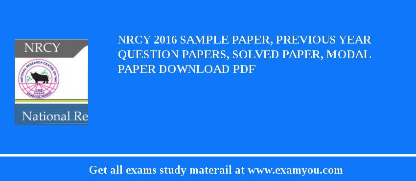 NRCY 2018 Sample Paper, Previous Year Question Papers, Solved Paper, Modal Paper Download PDF