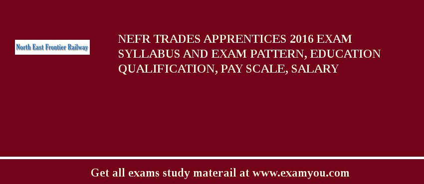 NEFR Trades Apprentices 2018 Exam Syllabus And Exam Pattern, Education Qualification, Pay scale, Salary