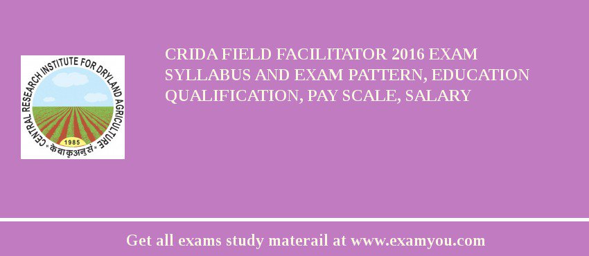 CRIDA Field Facilitator 2018 Exam Syllabus And Exam Pattern, Education Qualification, Pay scale, Salary
