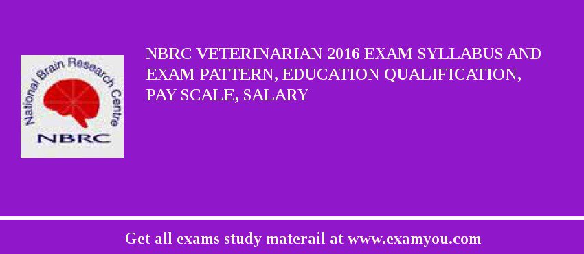 NBRC Veterinarian 2018 Exam Syllabus And Exam Pattern, Education Qualification, Pay scale, Salary