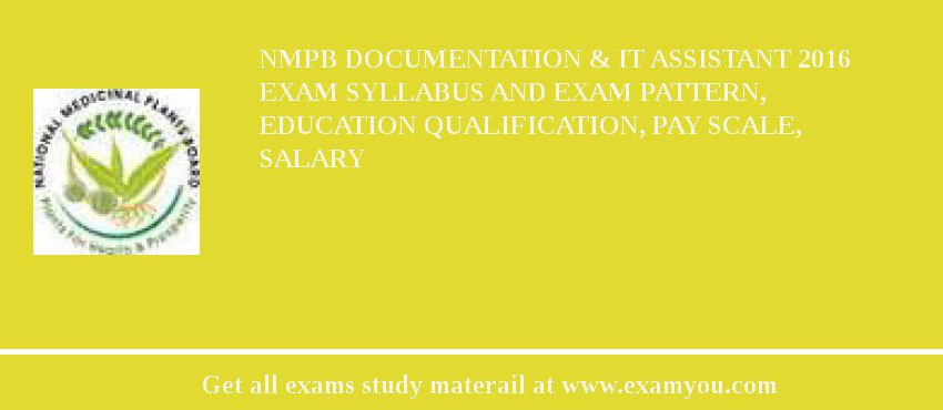 NMPB Documentation & IT Assistant 2018 Exam Syllabus And Exam Pattern, Education Qualification, Pay scale, Salary