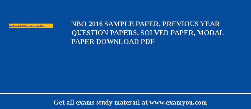 NBO 2018 Sample Paper, Previous Year Question Papers, Solved Paper, Modal Paper Download PDF