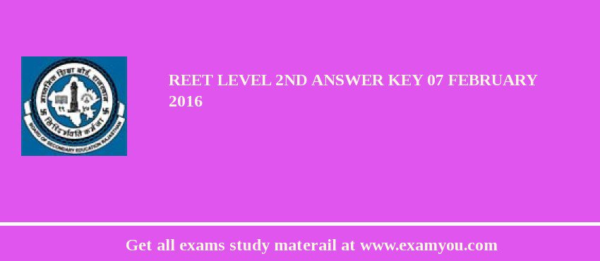 REET Level 2nd Answer key 07 February 2018