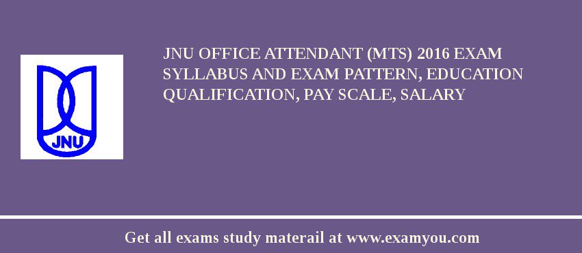 JNU Office Attendant (MTS) 2018 Exam Syllabus And Exam Pattern, Education Qualification, Pay scale, Salary