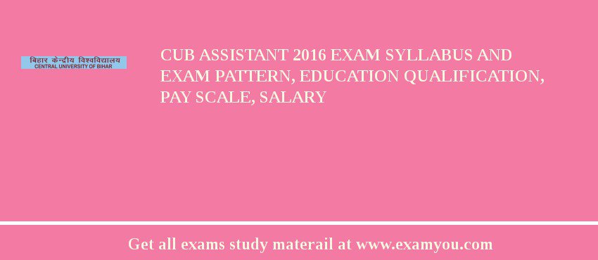 CUB Assistant 2018 Exam Syllabus And Exam Pattern, Education Qualification, Pay scale, Salary