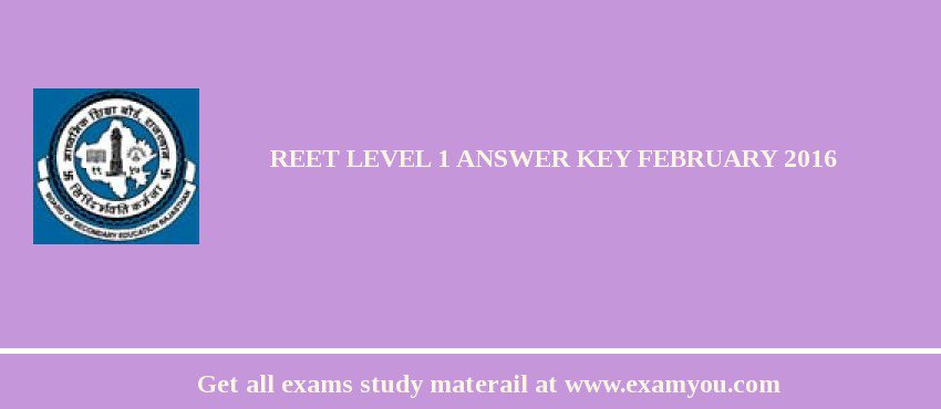 REET Level 1 Answer key February 2018
