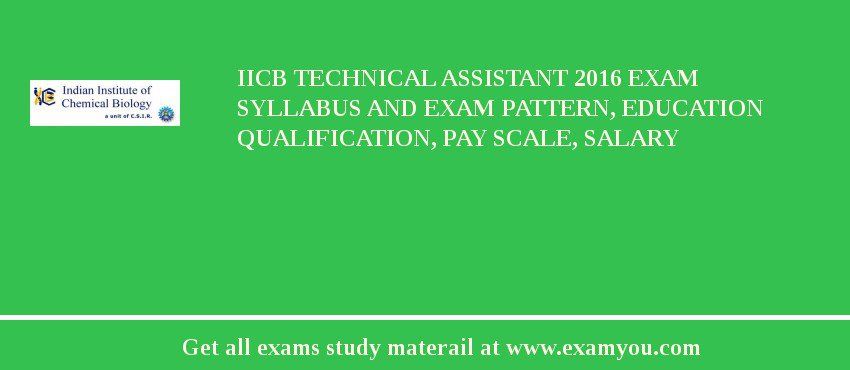 IICB Technical Assistant 2018 Exam Syllabus And Exam Pattern, Education Qualification, Pay scale, Salary
