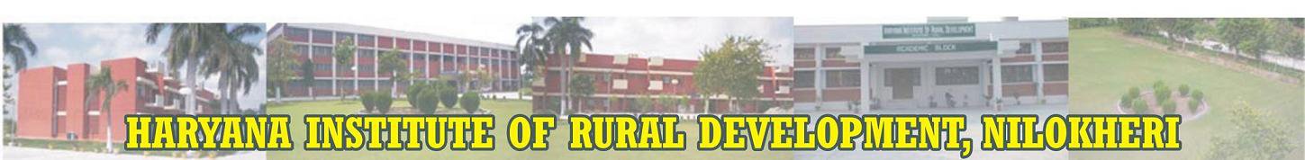 Haryana Institute of Rural Development 2018 Exam