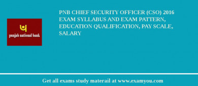 PNB Chief Security Officer (CSO) 2018 Exam Syllabus And Exam Pattern, Education Qualification, Pay scale, Salary