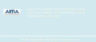 AIMA 2018 Sample Paper, Previous Year Question Papers, Solved Paper, Modal Paper Download PDF