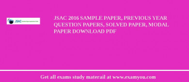 JSAC 2018 Sample Paper, Previous Year Question Papers, Solved Paper, Modal Paper Download PDF