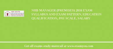 NHB Manager (Premises) 2018 Exam Syllabus And Exam Pattern, Education Qualification, Pay scale, Salary