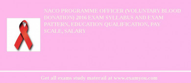 NACO Programme Officer (Voluntary Blood Donation) 2018 Exam Syllabus And Exam Pattern, Education Qualification, Pay scale, Salary
