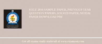 KSLU 2018 Sample Paper, Previous Year Question Papers, Solved Paper, Modal Paper Download PDF