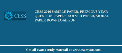 CESS (Centre for Earth Science Studies) 2018 Sample Paper, Previous Year Question Papers, Solved Paper, Modal Paper Download PDF
