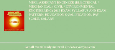 MECL Assistant Engineer (Electrical / Mechanical / Civil / Environmental Engineering) 2018 Exam Syllabus And Exam Pattern, Education Qualification, Pay scale, Salary