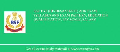 BSF TGT (Hindi/Sanskrit) 2018 Exam Syllabus And Exam Pattern, Education Qualification, Pay scale, Salary