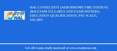 HAL Consultant (Aerodrome Fire Station) 2018 Exam Syllabus And Exam Pattern, Education Qualification, Pay scale, Salary