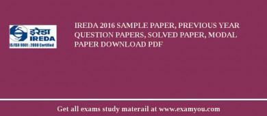 IREDA 2018 Sample Paper, Previous Year Question Papers, Solved Paper, Modal Paper Download PDF