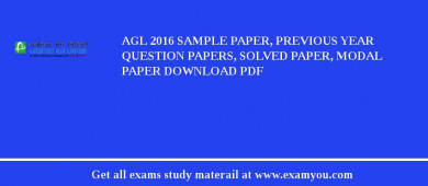 AGL 2018 Sample Paper, Previous Year Question Papers, Solved Paper, Modal Paper Download PDF
