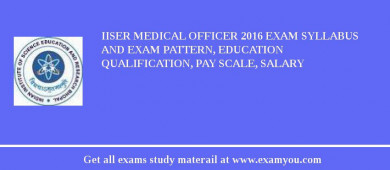 IISER Medical Officer 2018 Exam Syllabus And Exam Pattern, Education Qualification, Pay scale, Salary