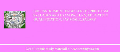 CAU Instrument Engineer (T5) 2018 Exam Syllabus And Exam Pattern, Education Qualification, Pay scale, Salary