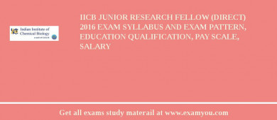 IICB Junior Research Fellow (Direct) 2018 Exam Syllabus And Exam Pattern, Education Qualification, Pay scale, Salary