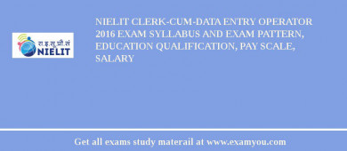 NIELIT Clerk-Cum-Data Entry Operator 2018 Exam Syllabus And Exam Pattern, Education Qualification, Pay scale, Salary