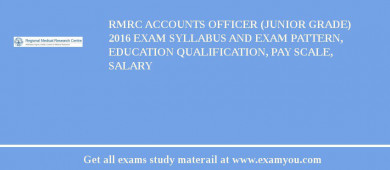 RMRC Accounts Officer (Junior Grade) 2018 Exam Syllabus And Exam Pattern, Education Qualification, Pay scale, Salary
