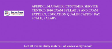 APEPDCL Manager (Customer Service Centre) 2018 Exam Syllabus And Exam Pattern, Education Qualification, Pay scale, Salary