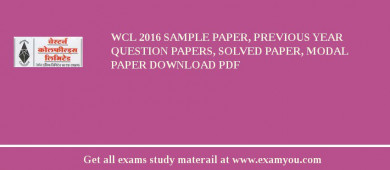 WCL 2018 Sample Paper, Previous Year Question Papers, Solved Paper, Modal Paper Download PDF